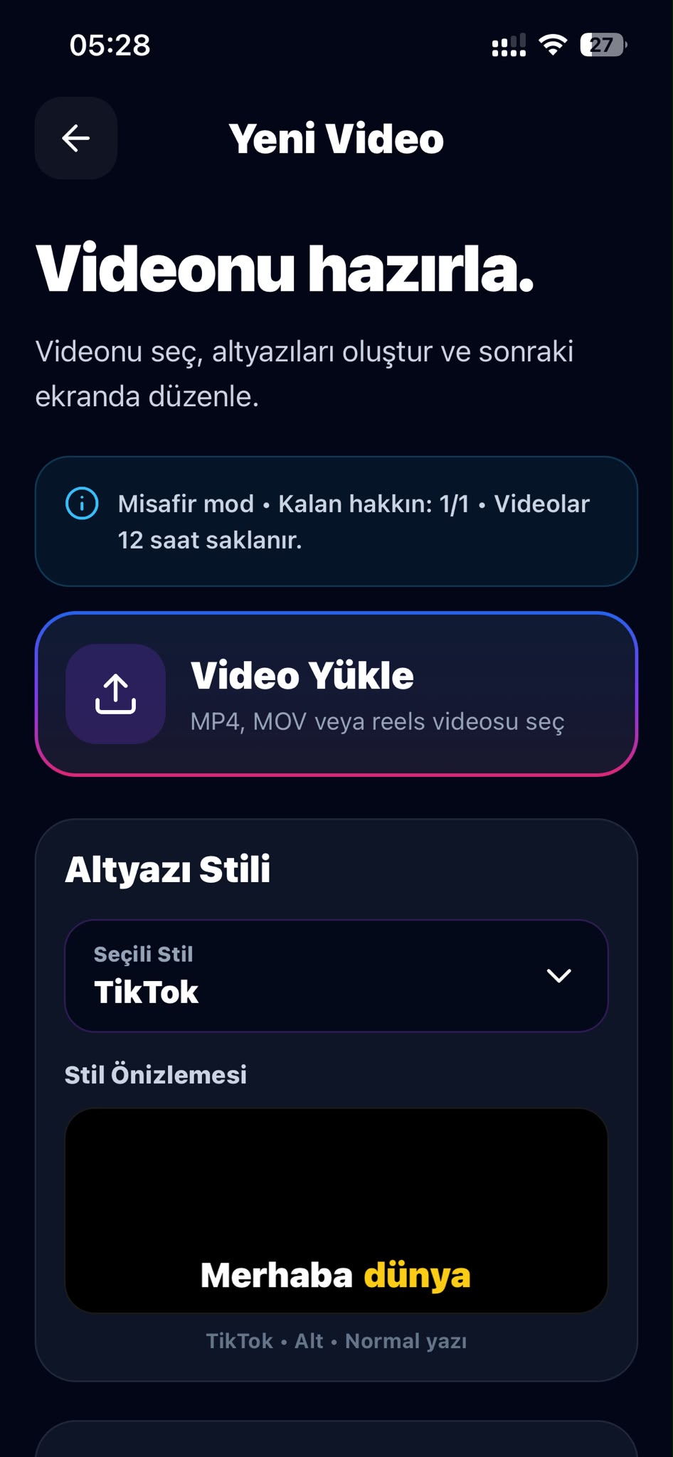 IB Subtitle Studio ekran 1